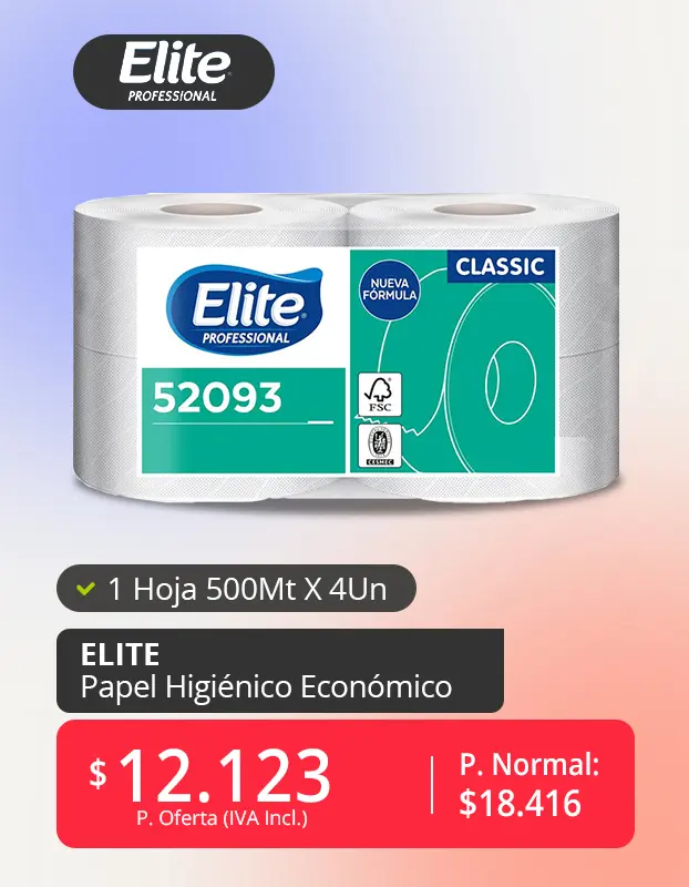 Elite professional papel higienico 500mt x 4un impaltda talca chile 1