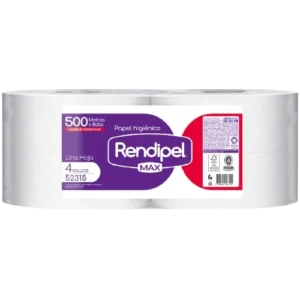 Papel-Higienico-Rendipel-Max-1-Hoja-500Mts-X-4Un-Cod-52305-