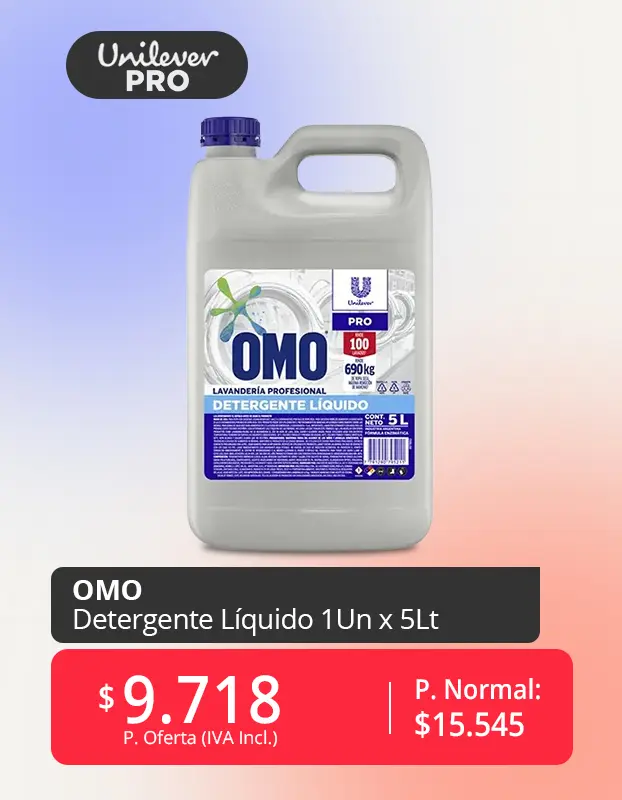 Unilever pro OMO Detergente liquido 1 un 5lt impaltda talca chile 1