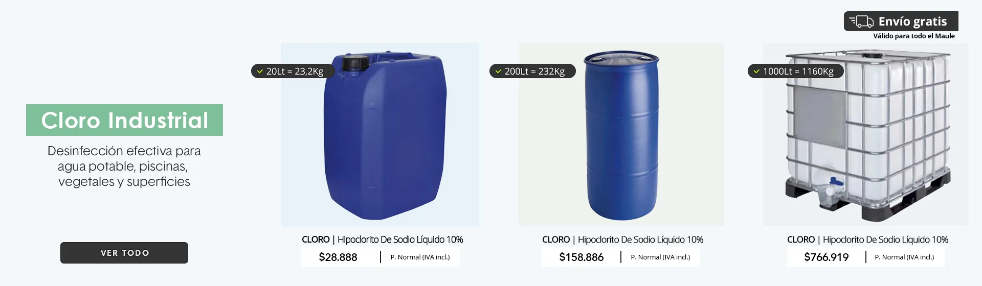 cloro industrial desinfección efectiva para agua potable, piscinas, vegetales y superficies 1