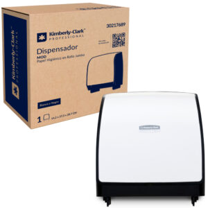Dispensador papel higiénico jumbo (JRT) MOD blanco/negro — KCP