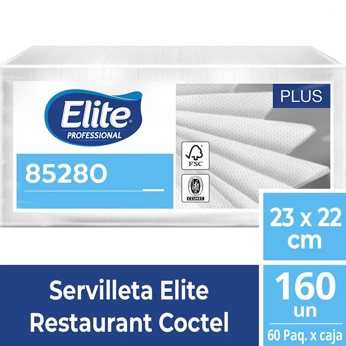 Servilleta Elite Restaurant Coctel 1 Hoja 160Un X 60Pq Cod.85280