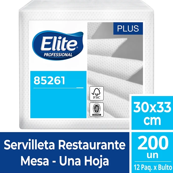 Servilleta Elite Restaurant Mesa 1 Hoja 200Un X 12Pq Cod.85261