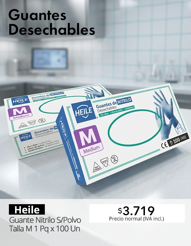 Guantes de nitrilo Heile sin polvo para protección y manipulación profesional.