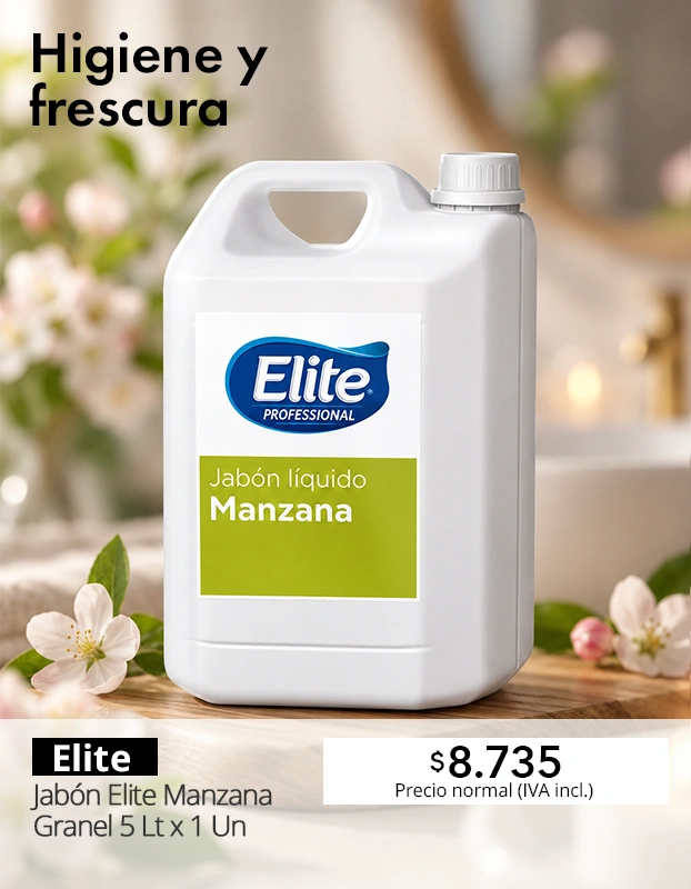 Jabón líquido Elite Professional de manzana de 5 litros
