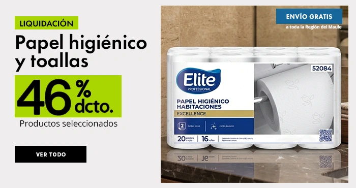 Liquidación papel higiénico y toallas Elite con 46% de descuento en productos seleccionados cel