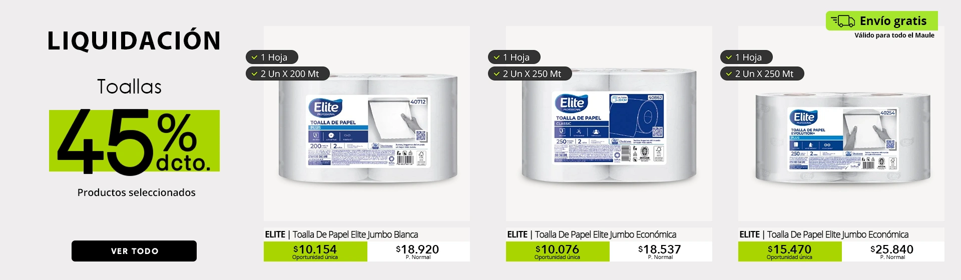 Liquidación Toallas Elite Professional 45% Descuento 2026