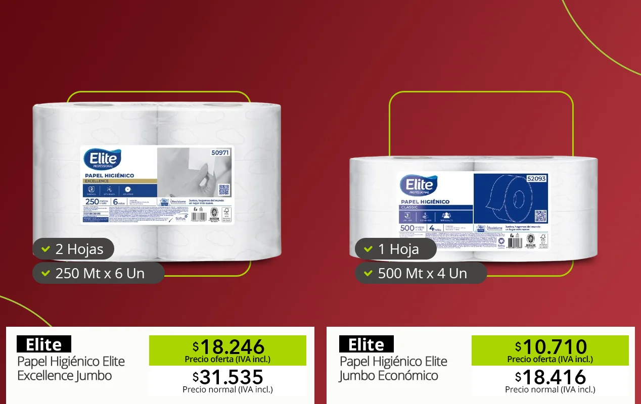 Promoción papel higiénico Elite jumbo alto metraje 250 y 500 metros en oferta noviembre 2025