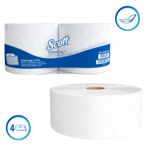 Papel higiénico Scott 2 hojas 4 un x 250 m (1000 m) – Cód. 30245194