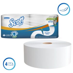 Papel higiénico Scott 1 hoja jumbo 4 un x 400 m (pack)