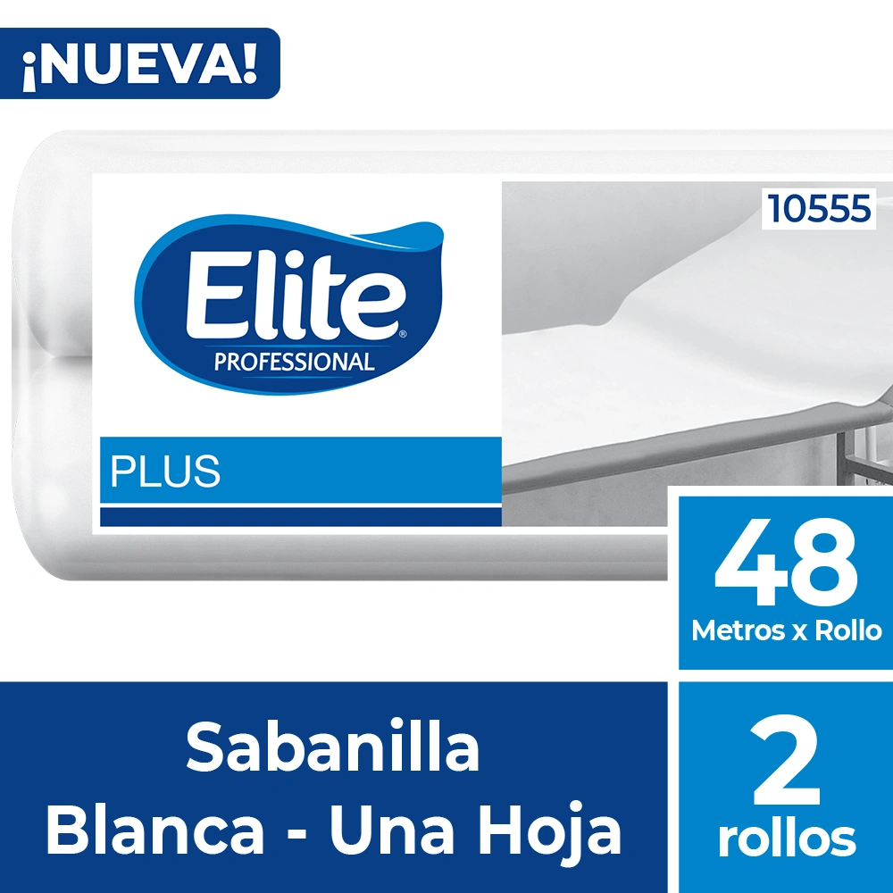 Sabanilla Elite Blanca 2 Un x 48 Mt Elite Professional para protección de camillas en clínicas, hospitales y centros médicos.
