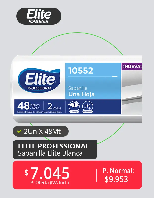 sabanilla elite professional blanca 2un 48mt por mayor 1