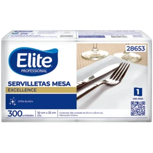 Servilleta Elite Mesa Excellence 1 hoja 300 unidades extra blanca para restaurantes, hoteles y servicios gastronómicos.