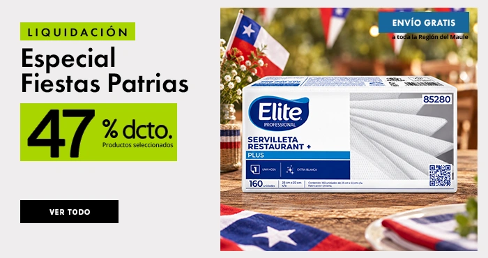 Servilleta Elite Restaurant Mesa de 200 unidades en oferta para Fiestas Patrias.