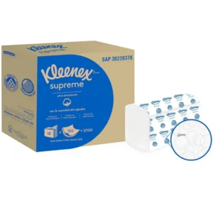 Toalla interfoliada Kleenex Supreme 2 hojas 150un x 18pq (caja 2700 hojas)