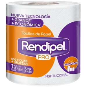 Toalla de Papel Rendipel Pro 1 hoja 170 m — caja 8 rollos