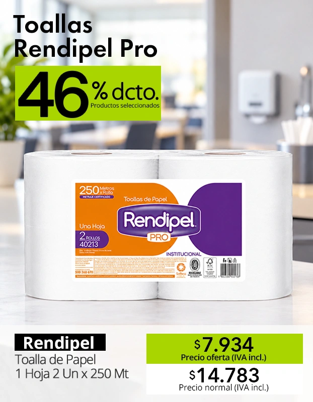 Toalla de papel Rendipel Pro con 46% de descuento