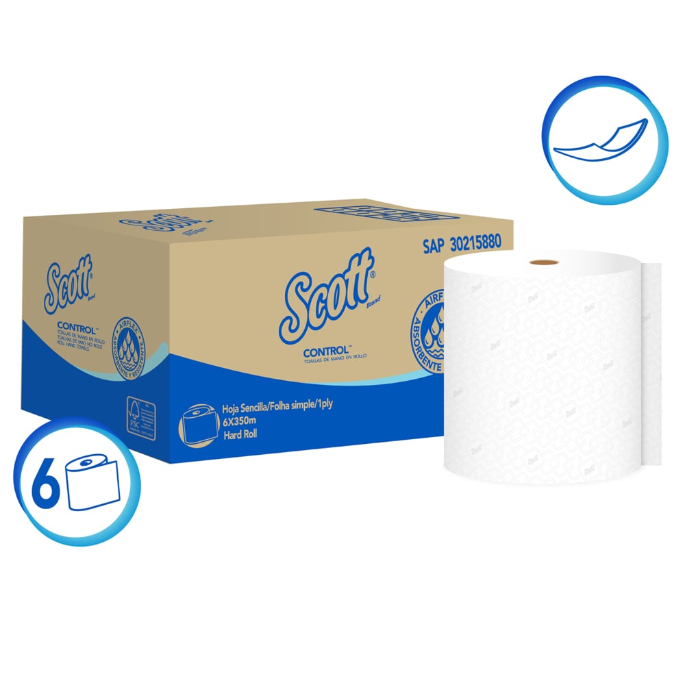 Toalla de papel Scott Control 1 hoja 6 un x 350 m (caja)