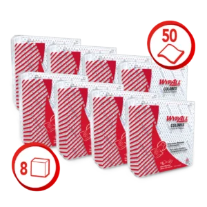 Paños WypAll X50 predoblados azules lisos 8×50 (caja 400 paños)