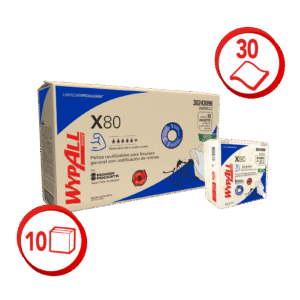 Paños WypAll X80 predoblados amarillos 10 paquetes x 30 (caja)