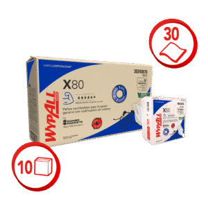 Paños WypAll X80 predoblados rojos 10 paquetes x 30 (caja)